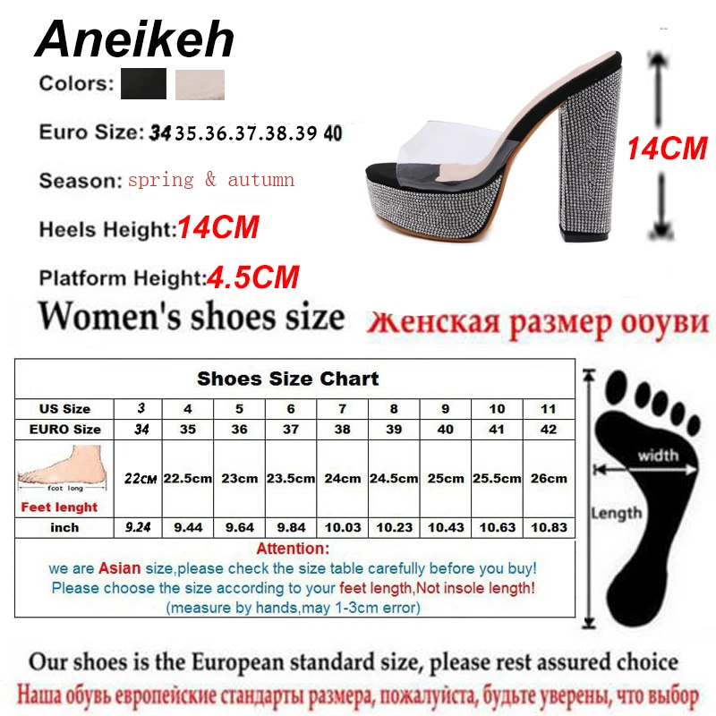 Aneikeh/пикантные туфли-лодочки из пвх; Женская Фетиш-обувь; туфли-лодочки на платформе с высоким каблуком, украшенные кристаллами; туфли-лодочки без шнуровки; обувь для свадебной вечеринки с ремешком на пятке