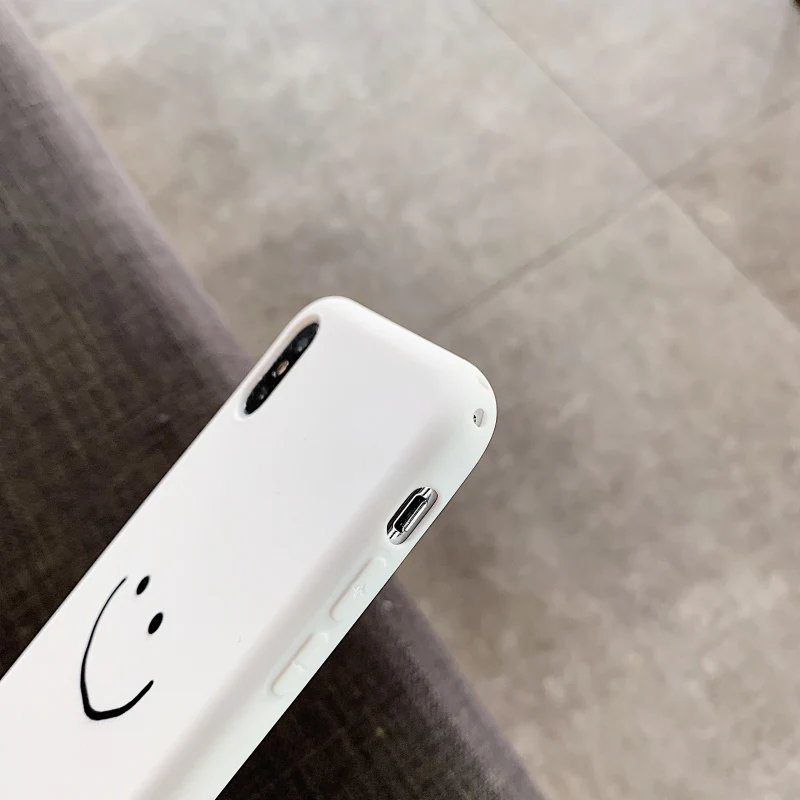 N1986N для iPhone 6 6s 7 8 Plus X XR XS Max чехол для телефона модный простой улыбка лицо черный белый мягкий ТПУ пара чехол для iPhone X