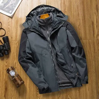 

2020 Autumn and Winter New Style Outdoor Waterproof Jacket Thick Two-Piece Set Three-in-One Men and Women Jackets
