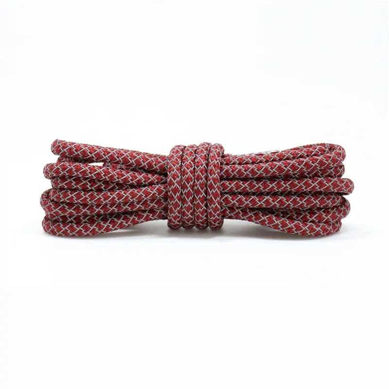 dark red 1 пара Светоотражающие кроссовки с шнурками, круглые эластичные шнурки для обуви, светлые шнурки для ночных прогулок, бега, повседневные шнурки для спортивной обуви - Цвет: dark red