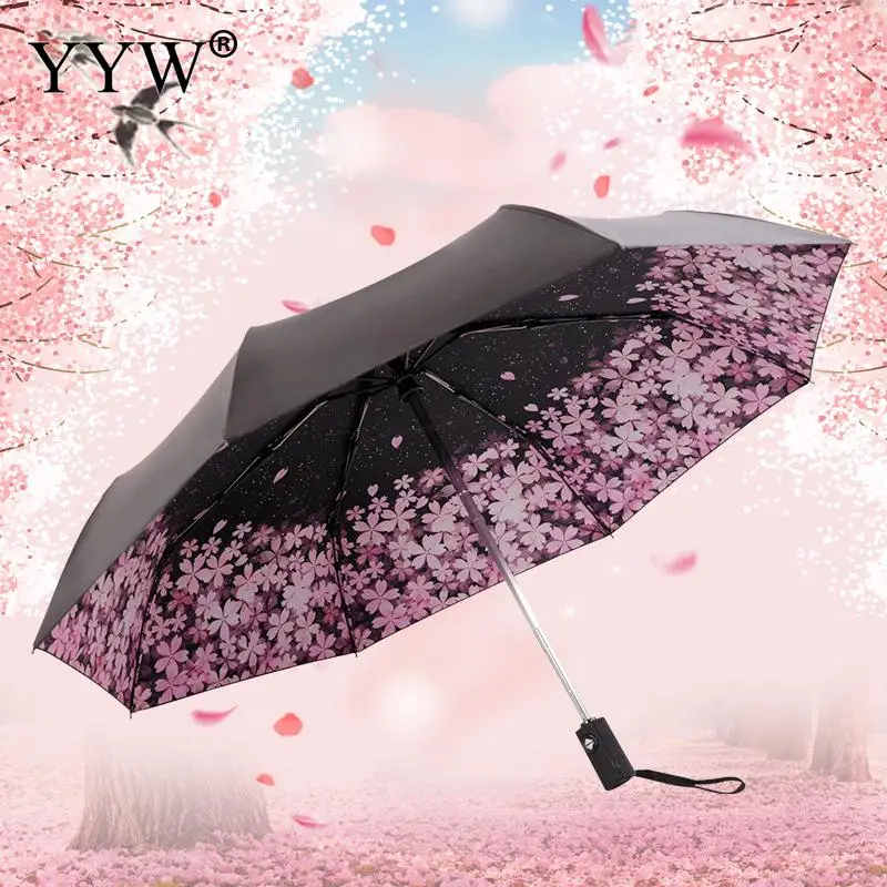 

Folding Umbrella Female Automatic Women'S Umbrella Travel Anti-Uv Windproof Rain Flower Parasol Paraguas Sun Pocket Umbrellas