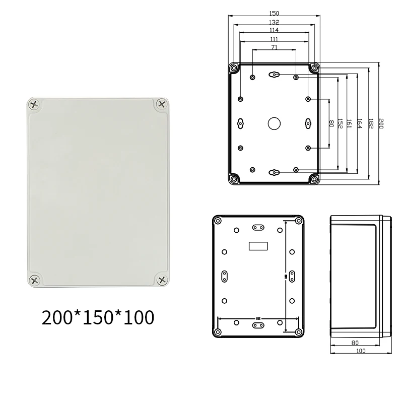 【Direct-sales】 Waterproof Plastic Electronic Project Enclosure Cover CASE Box 200x150x100mm