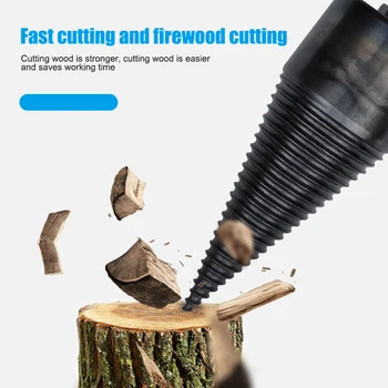 

Wood Splitter Cone Drill Efficient Drill Bit Safe Wood Breaker Tool for Firewood Machine Fast Wood Splitting 32/38/42/45mm TB