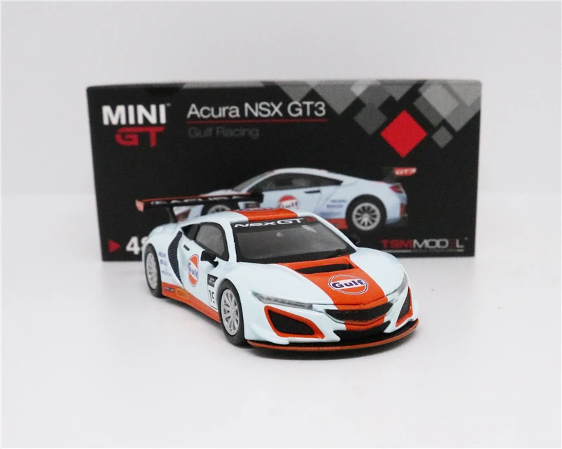 1: 64 Мини GT TLB работает Honda Acura nsx GT3 Галф Mijo США Эксклюзивный литой модельный автомобиль