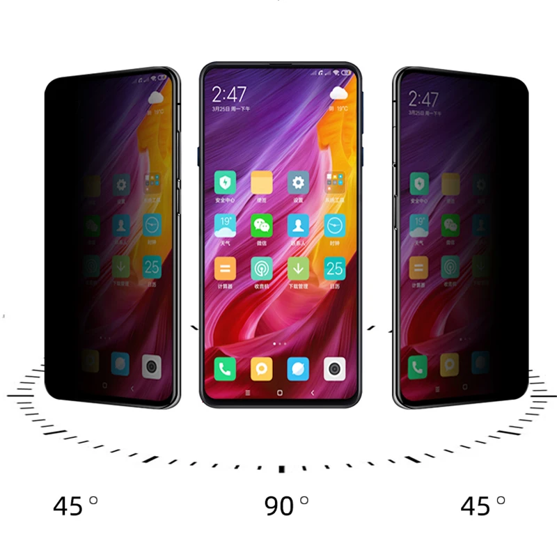 EXUNTON для Xiaomi mi x2 2s 3 Max3 антишпионское закаленное стекло с полным покрытием Антибликовая Защитная пленка для экрана