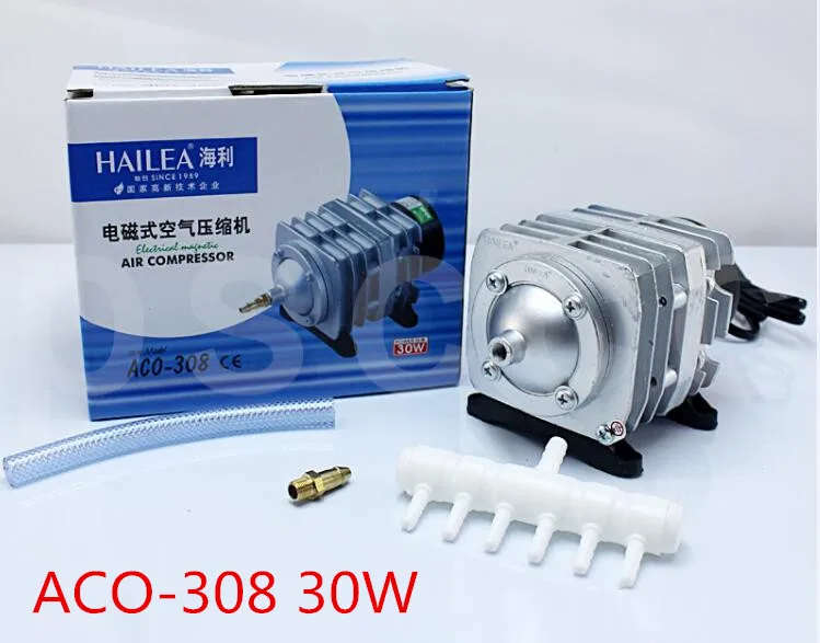 220 В Hailea ACO-208 308 318 электромагнитный воздушный компрессор Портативный koi аквариум круглый аквариум воздушный насос аэратор бассейна - Цвет: Hailea ACO-308