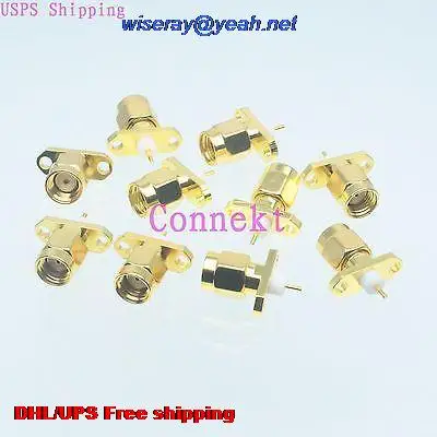 DHL/EMS 200 шт. разъем RPSMA штекер 2 отверстия фланец PTFE припоя панель чашки mount-A3