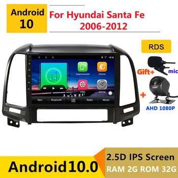 

android 10 car radio auto stereo for Hyundai Santa Fe 2 2006 2007 2008 - 2012 navigation GPS DVD Multimedia Player