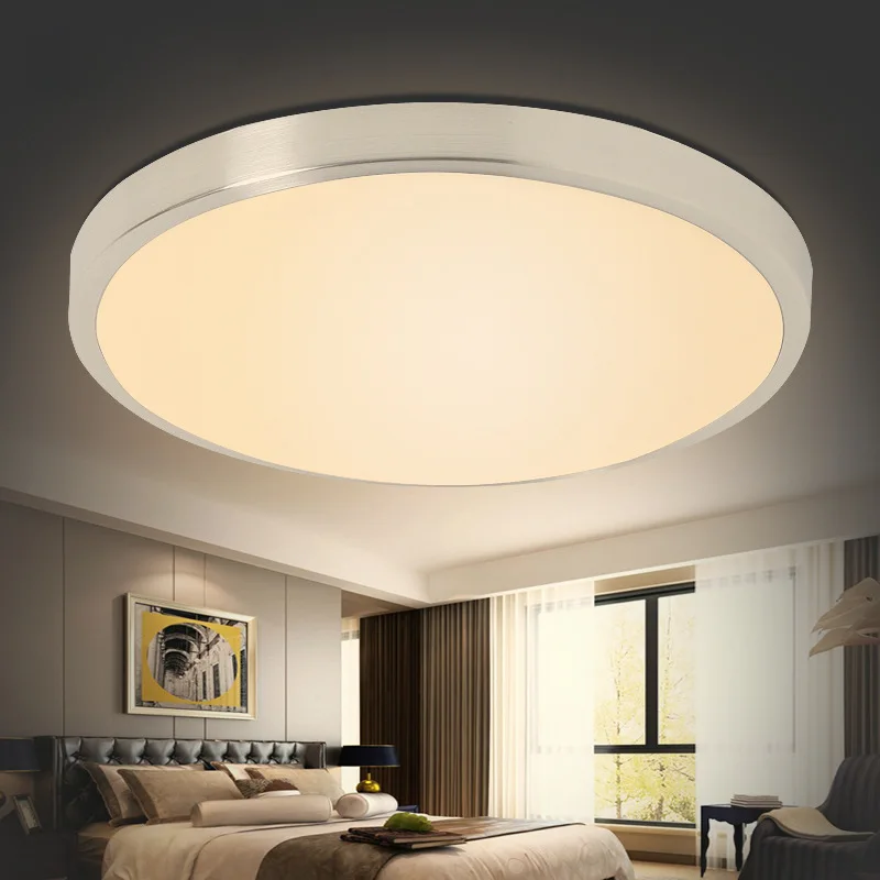 

Modern Minimalist Fashion LED Ceiling Lamp Library Restaurant Bedroom Lamp Single Aluminum Ring Acrylic Lighting