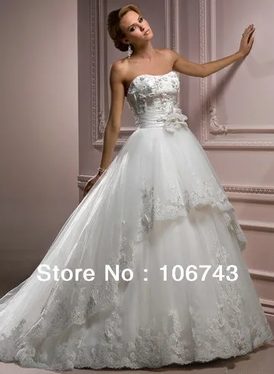 

hot sale trailing Sexy bride sweet princess Custom gorgeous dress handmade bow beading high quality Bespoke Wedding Dresses