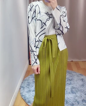 

2020 summer women's new belt skirts Miyak fold Fashion casual all-match slim solid color mid-length skirt tied