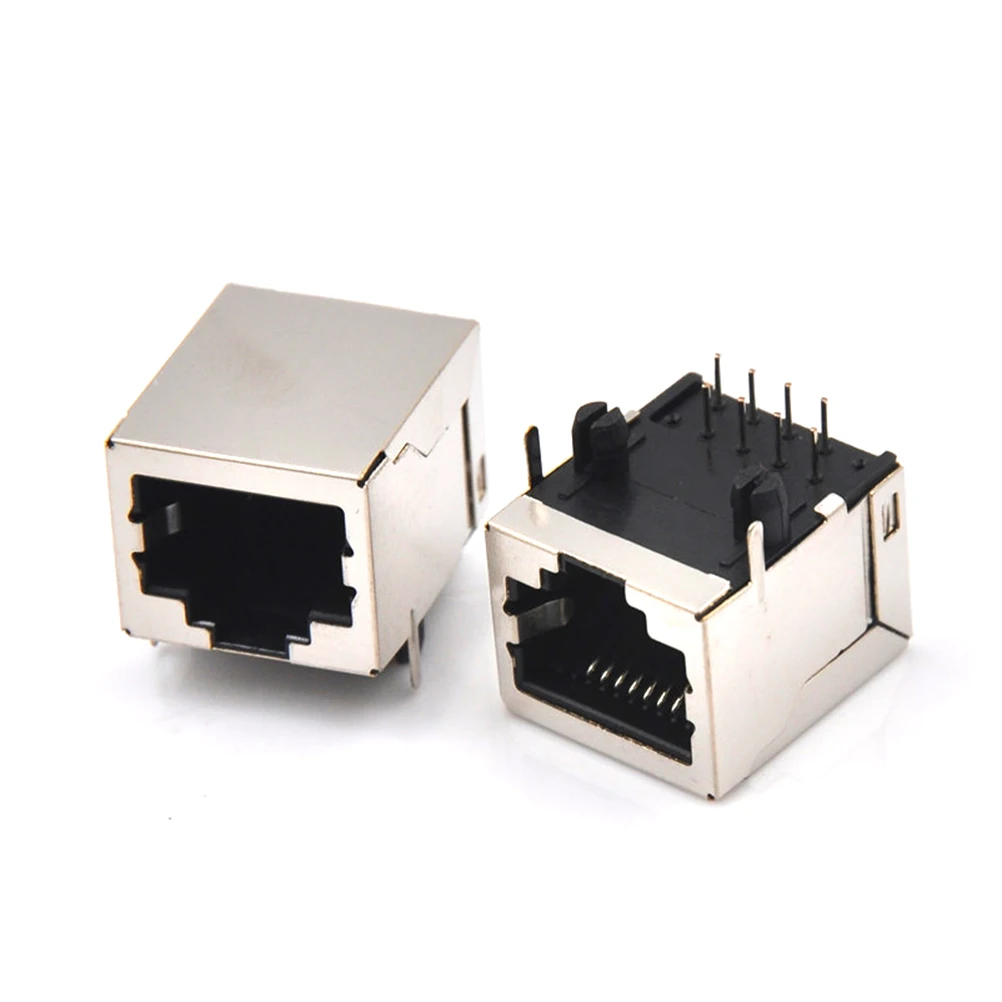 10 шт./компл. 8Pin гнездовые разъемы для монтажа на печатную плату RJ45 сетевой Ethernet 8P 8C
