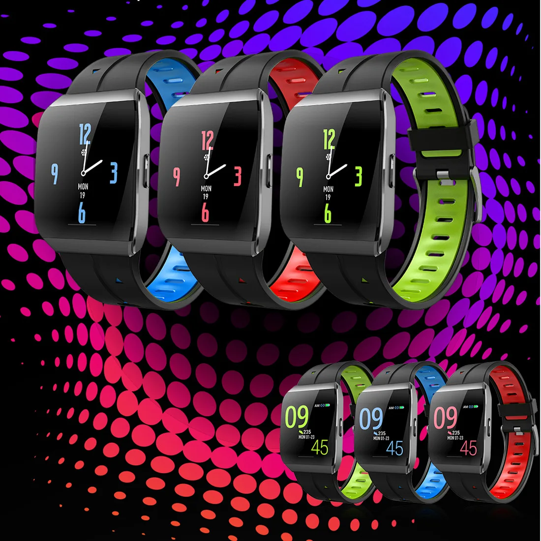 

Amazon X1 Smart Watch Bluetooth 5.0 Measurable Black Sports Waterproof Heart Rate Smart Bracelet Zinc Alloy