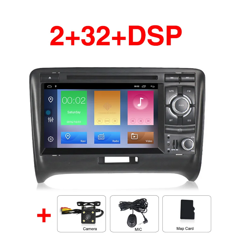 Car dvd camera Новинка! 2din Android 9,1 2+ 32G Автомобильный dvd радио мультимедиа плеер gps навигации для Audi TT MK2 8J 2006 2007 2008 2009 2010 2011 2012 - Цвет: Car dvd camera