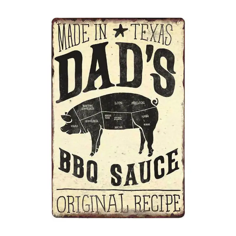 60213 DAD'S BBQ оловянные вывески винтажные металлические бляшки плакат на стену декоративные тарелки бар украшение фермерский дом Декор 20x30 см - Цвет: 60213