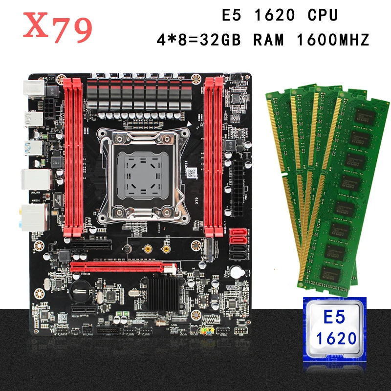 X79 материнская плата LGA 2011 комплект 4*8 ГБ 1600 МГц DDR3 память ECC REG RAM Intel Xeon E5 1620 CPU MATX NVME M.2 X79 материнская плата LGA 2011 комплект 4*8 ГБ 1600 МГц DDR3 память ECC REG RAM Intel Xeon E5 1620 CPU MATX NVME M.2