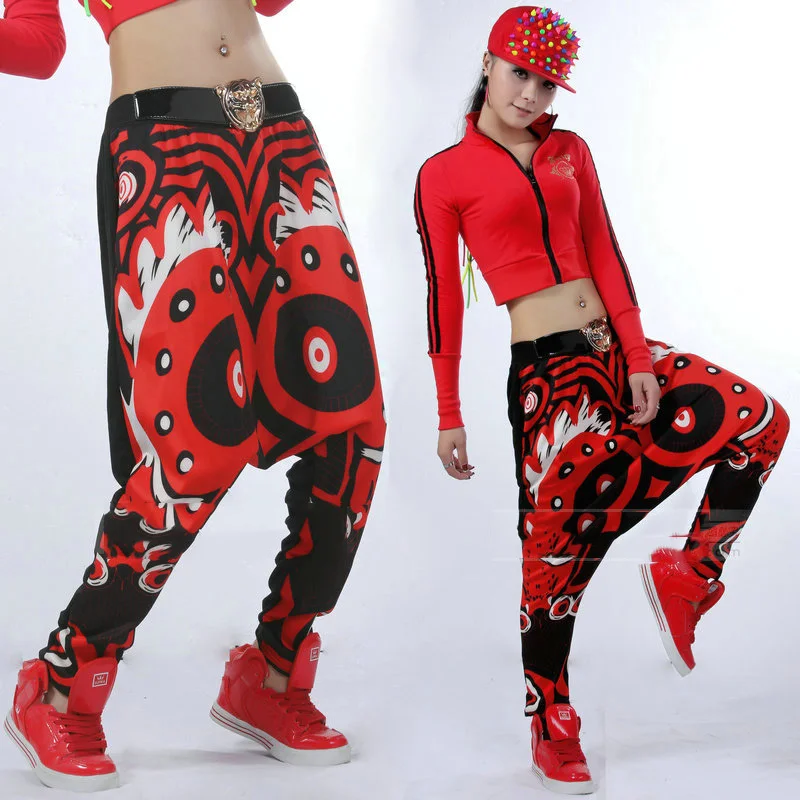Jazz Dance Costumes Adult Personality Graffiti Harem Pants Hip Hop Clothing Women Street Dancing Tr