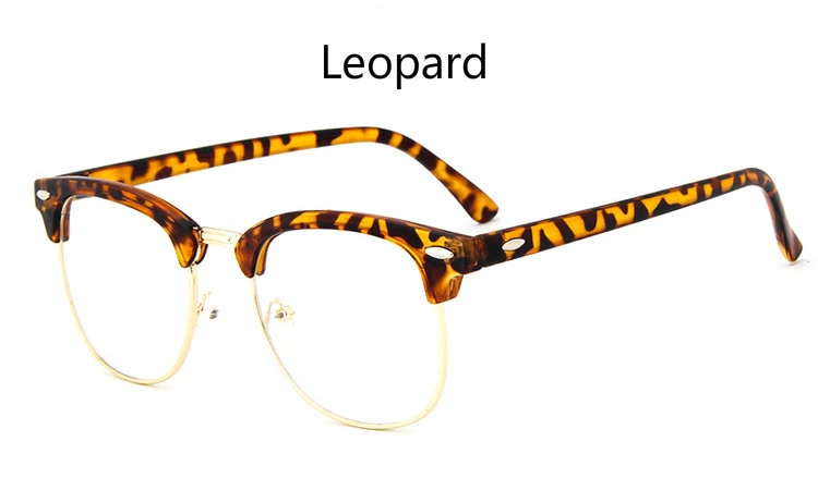 Ретро Классические женские очки, прозрачные линзы, умник, близорукость, очки для чтения, оправа для мужчин, Ретро стиль, полуметаллические защитные очки - Цвет оправы: Leopard