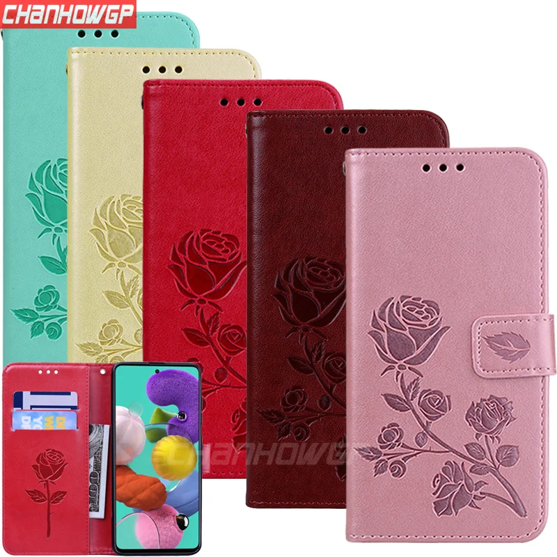 3D розы кожаный чехол для samsung Galaxy A51 A71 A10 A20 A30 A40 A50 A70 A10S A6 A7 A8 A9 S10E S10 S9 S8 плюс бумажник