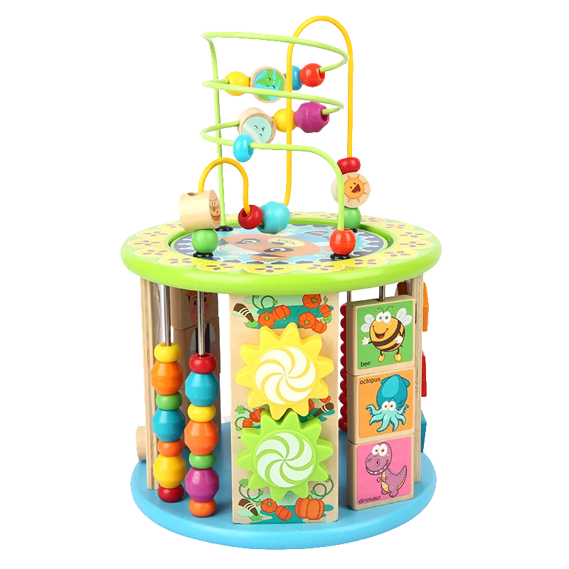 מונטסורי לגיל רך למידה Educationa צעצוע רב-פונקציה משושה גדול עגול חרוז אוצר תיבת פאזל חרוזים מתמטיקה צעצוע