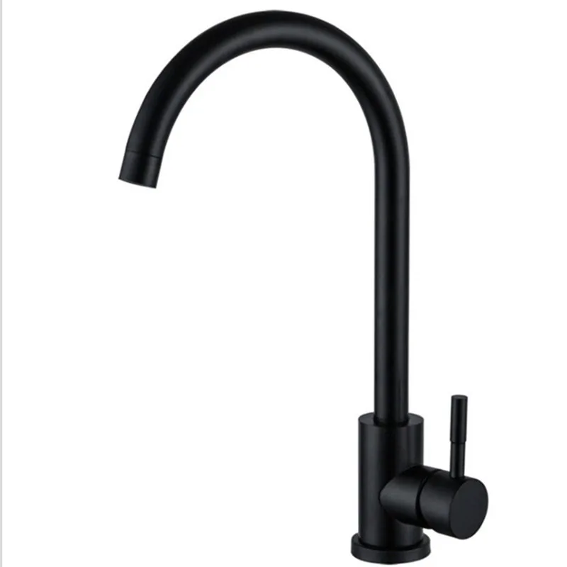 kitchen faucet Dofaso, Черный кран из нержавеющей стали, кухонный смеситель, раковина, кухонная раковина, холодный и горячий кран, европейский стиль, кран - Цвет: kitchen faucet