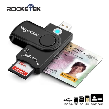 Rocketek USB 3.0 2.0 Smart Card Reader micro SD/TF memory ID Bank EMV electronic DNIE dni citizen sim cloner connector adapter 1