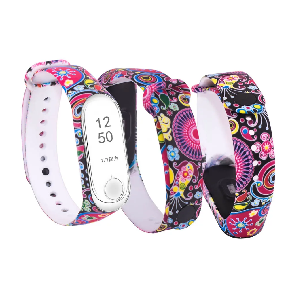 Дизайн печать силиконовый ремешок для часов для Xiaomi Mi Band 3 Спорт на открытом воздухе унисекс Великолепные Высококачественные часы - Цвет ремешка: 1