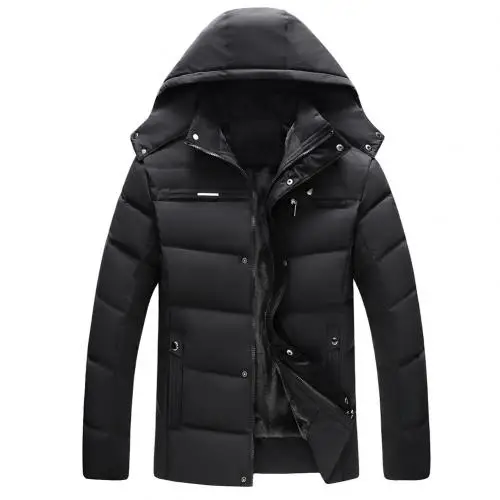 Мужские пальто, пуховик для мужчин, Осень-зима, портативность, теплый, 90% белый утиный пух, с капюшоном мужская куртка, jaqueta masculinos chaqueta hombre - Цвет: Черный