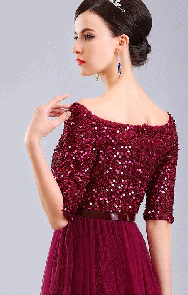 Новые модные вечерние платья с рукавами, с блестками, vestido de renda festa robe de soiree, сексуальное длинное вечернее элегантное платье для мамы невесты