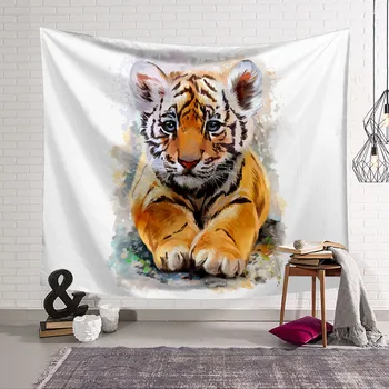 

Animal Tiger Tapestry 3D Printing Tapestrying Rectangular Home Decor Wall Hanging 04