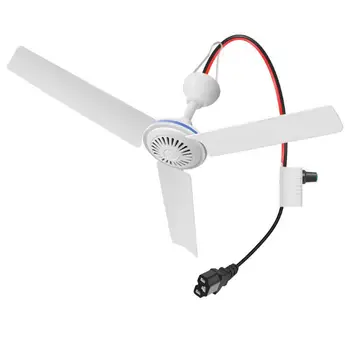 

C13 Plug E-bike Powered 12V-85V 19.6" 6W Ceiling Fan Air Cooler Adjustable Speed Hanging Fan for Camping Outdoor Tent U1JE