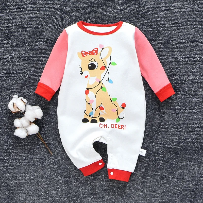 Christmas style newborn Baby Romper 0-2Y Autumn Winter Baby boys girls Clothes Long Sleeve cotton baby Jumpsuit