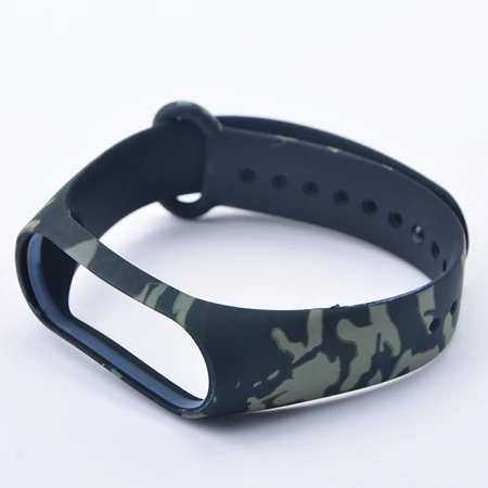 Camouflage Green Mi band 3 4 ремешок Камуфляжный силиконовый универсальный ремешок для Xiaomi mi Band 4 3 band 4 Band 3 браслет с мультяшным принтом из ТПУ - Цвет: Camouflage Green