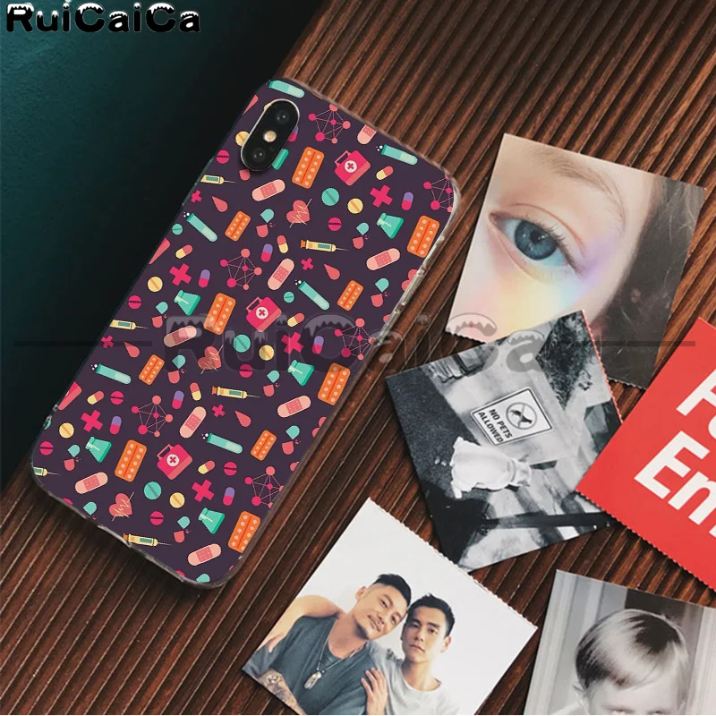 RuiCaiCa медицинский чехол для телефона, чехол для Apple iPhone 8 7 6 6S Plus X XS MAX 5 5S SE XR 11 11pro - Цвет: A10