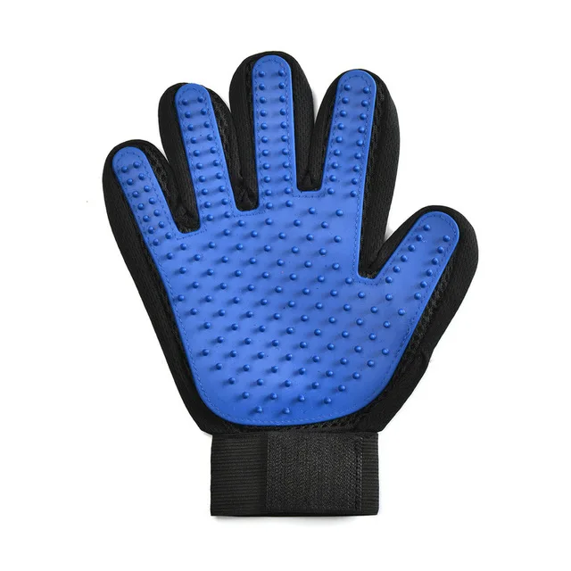 Blue Right hand Перчатки для чистки волос, перчатки для животных, кошек, перчатки для домашних животных, гребень для волос, перчатки для ухода за кошками, принадлежности для чистки домашних животных - Цвет: Blue Right hand