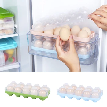 

10Grids Refrigerator Egg Storage Box Plastic Food Organizer Anti-Collision Egg Container Tray Protector Kitchen Supplies Set