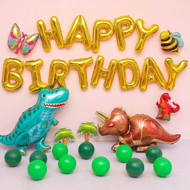 Dinosaur set C 1 комплект гигантский динозавр фольги Воздушные шары День рождения украшения Дети От 1 до 3 лет День рождения воздушный шар в форме животного детские вечерние Декор globos - Цвет: Dinosaur set C