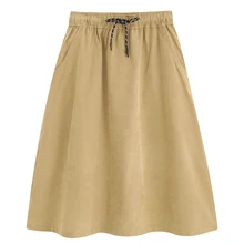 Fandy lokar, однотонные юбки для женщин, модная юбка с завязками на поясе, женские элегантные юбки миди с карманами, женские юбки, HS