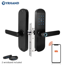 Tuya App Электронный Отпечаток пальца дверной замок wifi умный сенсорный экран замок цифровой код карта RIFD клавиатура для домашней безопасности