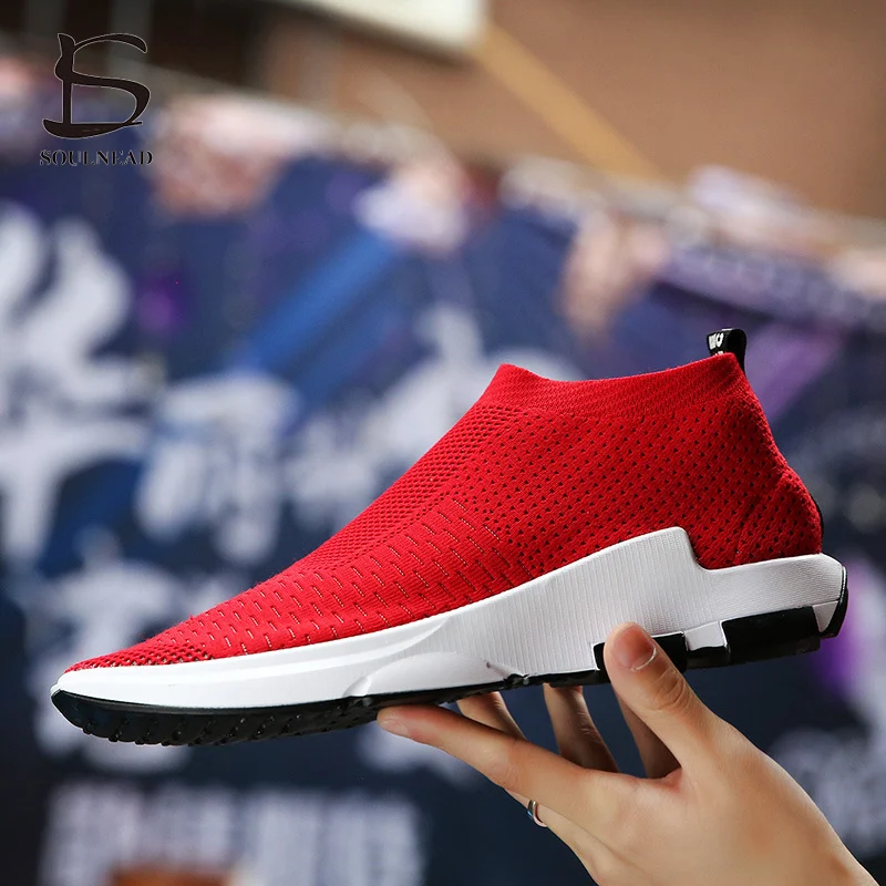 RED Новинка, большие размеры 39-46, мужские и женские кроссовки для бега, модная повседневная спортивная обувь, сетчатые дышащие кроссовки в стиле ретро - Цвет: RED
