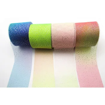 

6cm*25yards Rainbow Glitter Tulle Rolls Organza Unicorn Birthday Decoration Wedding Decor Party Supplies Baby Shower Tutu Skirt