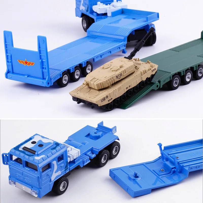 

Cadeve 1: 64 Alloy Military Flat Truck Model Trailer Small Tank 685059 Boxed