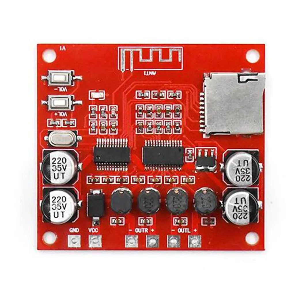 XH-A233 15 Вт X 2 Bluetooth 4,2 цифровой усилитель мощности стерео TF карта воспроизведения 12 В~ 24 В аудио усилитель доска