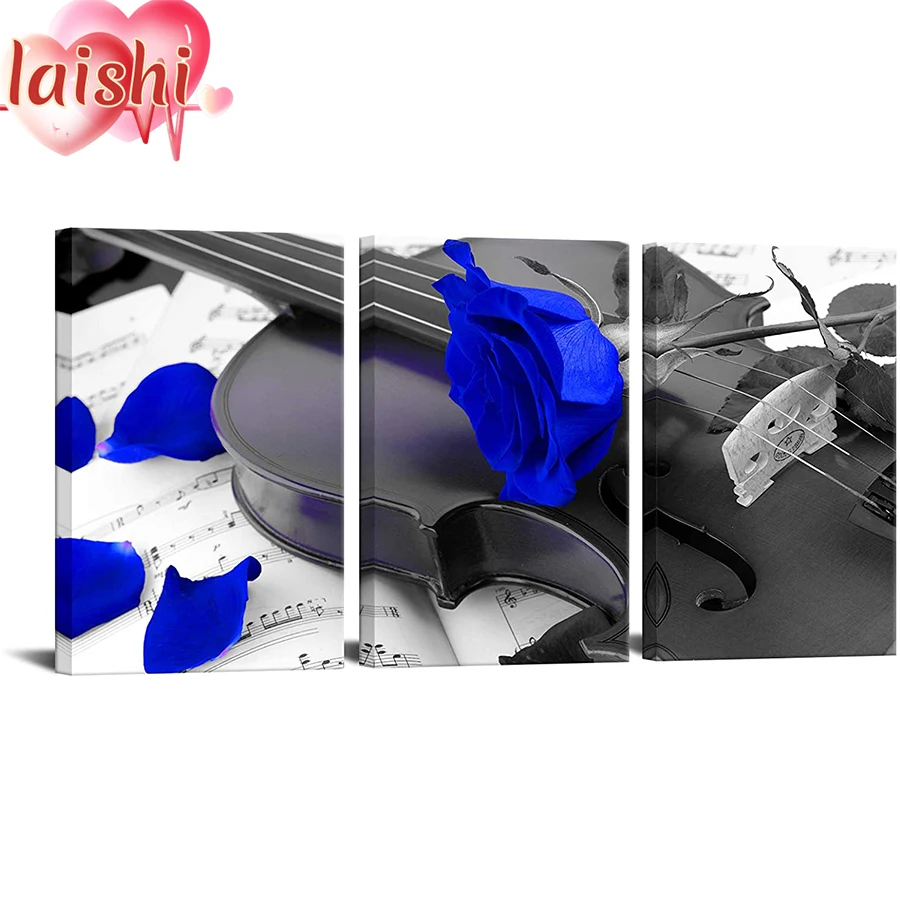 Набор для алмазной вышивки синяя Роза 3 шт. | Дом и сад