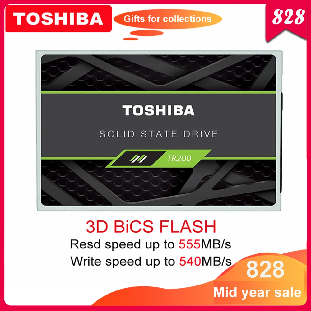 

100% TOSHIBA 240GB Solid State Drive TR200 480GB 64-layer 3D BiCS FLASH TLC 2.5" SATA III SSD 960GB Internal Disk for PC Laptop