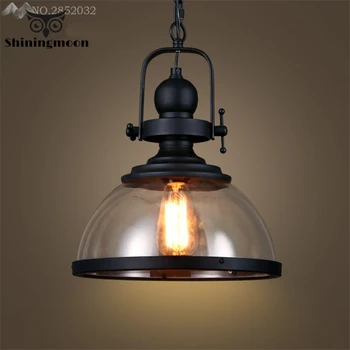 

American Loft Retro Pendant Lights Industrial Glass Hang Lamp Living Room Home Pendant Lamp Restaurant Bar Deco Kitchen Fixtures