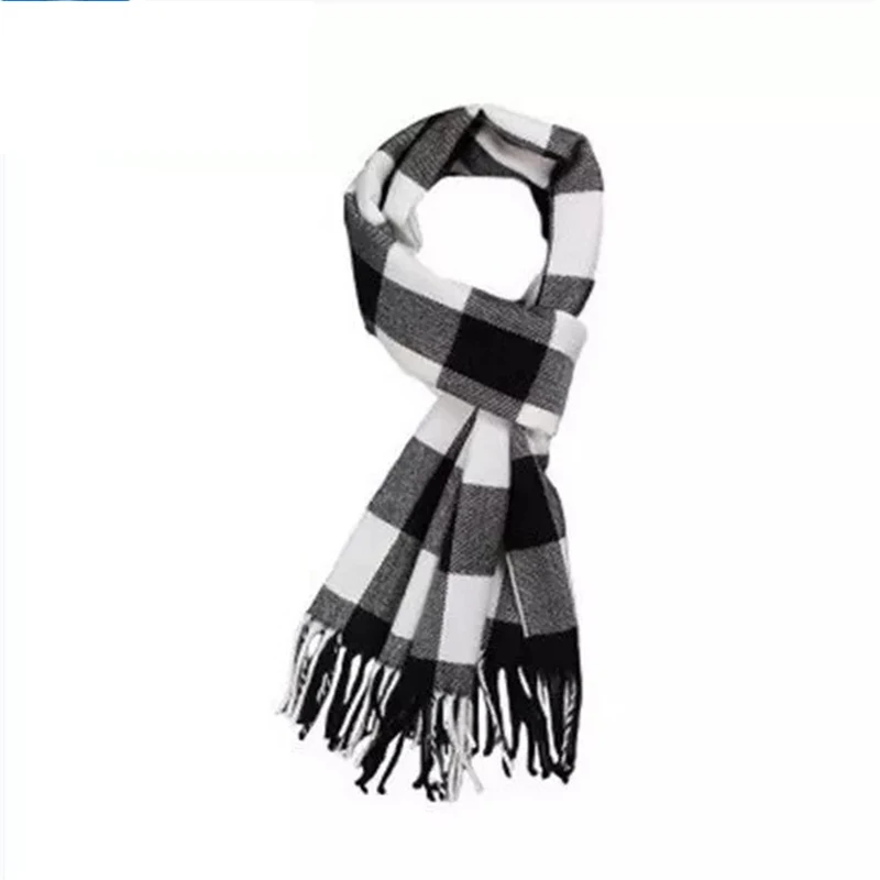 Autumn and winter new men's scarves warm Korean plaid imitation cashmere wild classic men and women scarf Shawl - Цвет: D003-9