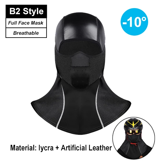 B2-Black Full Face WEST BIKING, зимняя велосипедная маска для лица для велосипеда, маска, термальная Флисовая Повязка, тренировочная шапка, щит сноуборд, шапка для мужчин и женщин, велосипедная маска - Цвет: B2-Black Full Face