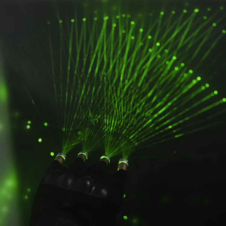 Зеленый лазерный мигающий светодиодный перчатки со светящимися пальцами для Raves Light показывает на танк с акулой(черные перчатки) для ночных клубов бар шоу