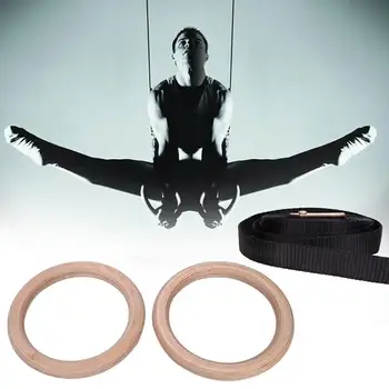 

2018 Gymnastic Ring Fitness Fitness Wooden Rings Exercise Exercise Workout